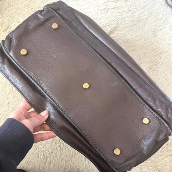 Vintage Bally Chocolate Brown Leather Work Bag - made in Italy! 🇮🇹 - Picture 12 of 16